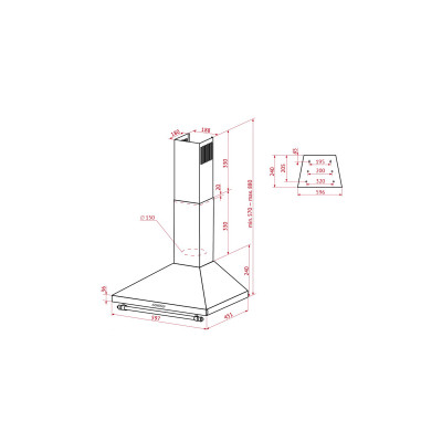 Витяжка кухонна Perfelli K 6432 BL 850 LED RETRO