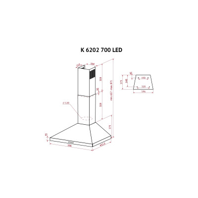Витяжка кухонна Perfelli K 6202 I 700 LED