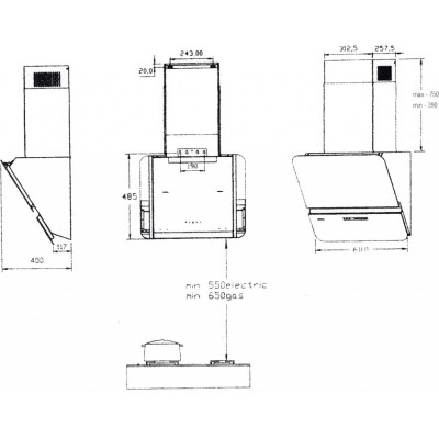 Вытяжка кухонная Borgio RNT-LX 60 ivory SU