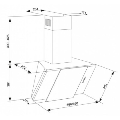 Витяжка кухонна Eleyus Vesta A 1200 LED SMD 60 BG