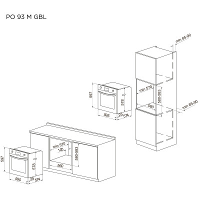 Духова шафа Pyramida PO 93 M GBL