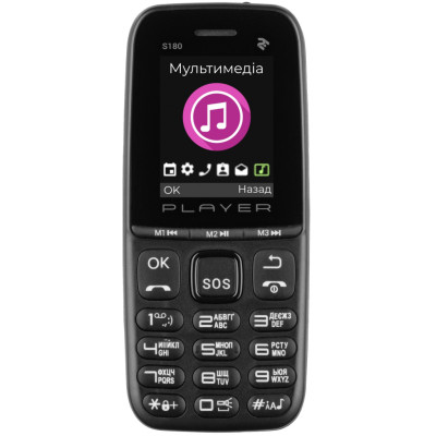 Мобільний телефон 2E S180 2021 без ЗП Black (688130243377)
