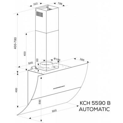Витяжка кухонна Kernau KCH 5590 B AUTOMATIC Витяжка кухонна Kernau KCH 5590 B AUTOMATIC