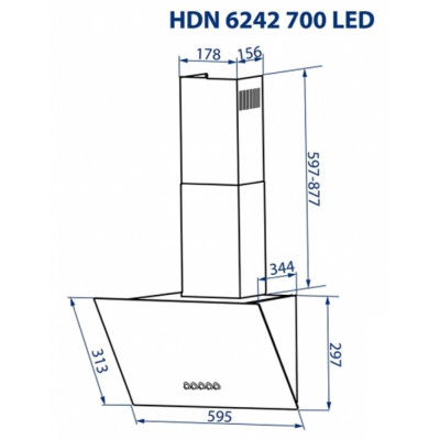 Витяжка кухонна Minola HDN 6242 WH 700 LED
