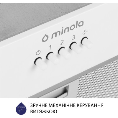 Вытяжка кухонная Minola HBI 5204 WH 700 LED