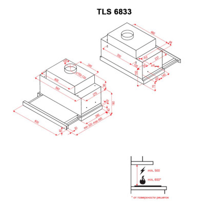 Витяжка кухонна Perfelli TLS 6833 W LED STRIPE