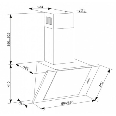 Вытяжка кухонная Eleyus Titan A 800 LED SMD 60 BG