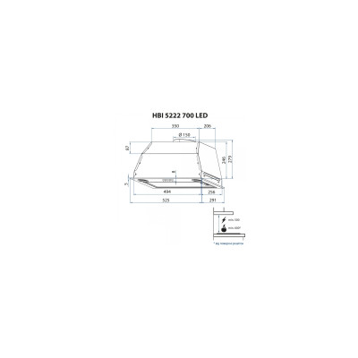 Вытяжка кухонная Minola HBI 5222 BL 700 LED