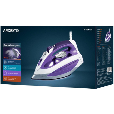 Праска Ardesto IR-C2240-VT/2200Вт/400мл /пар/ самоочищення /антикапля /кера (IR-C2240-VT) Праска Ardesto IR-C2240-VT/2200Вт/400мл /пар/ самоочищення /антикапля /кера (IR-C2240-VT)
