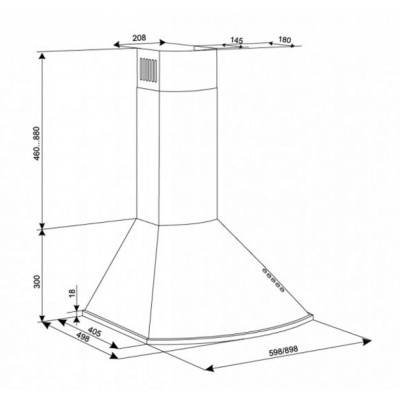 Вытяжка кухонная Eleyus Bora 1200 LED SMD 90 BL
