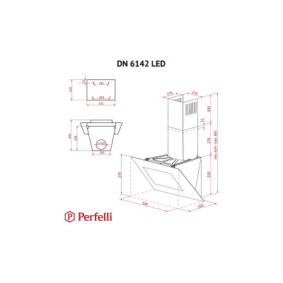 Витяжка кухонна Perfelli DN 6142 BL LED Витяжка кухонна Perfelli DN 6142 BL LED