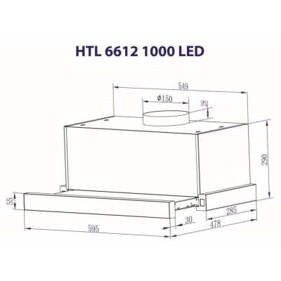 Вытяжка кухонная Minola HTL 6612 I 1000 LED