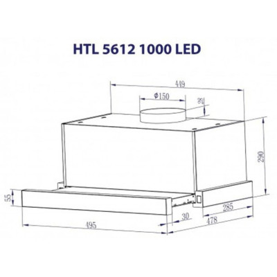 Витяжка кухонна Minola HTL 5612 WH 1000 LED